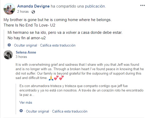 Los familiares de la víctima lamentaron la muerte de su hermano y esposo