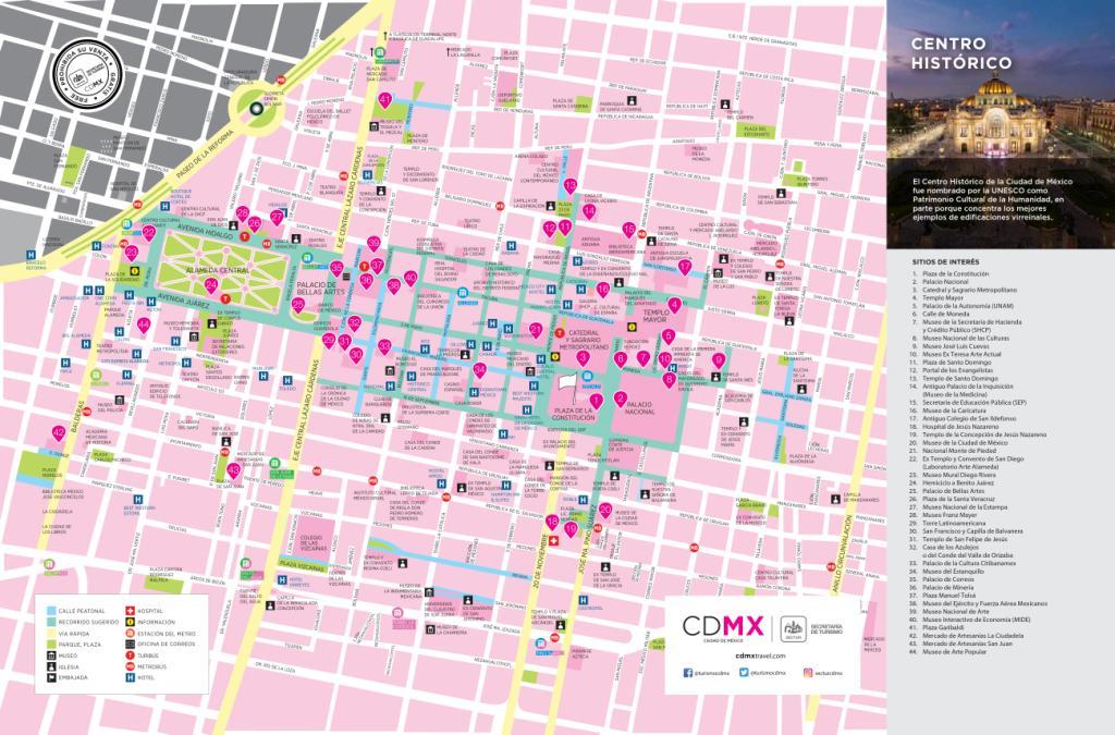 El mapa turístico del Centro Histórico (Secretaría de Turismo)
