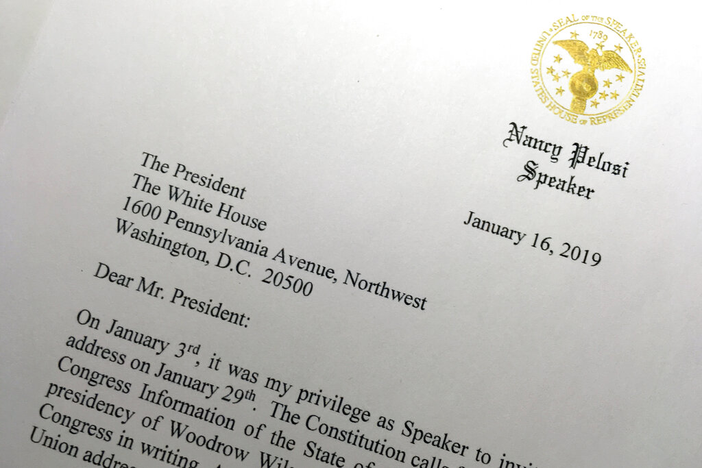 El oficio de Nancy Pelosi dirigido a Donald Trump (AP)