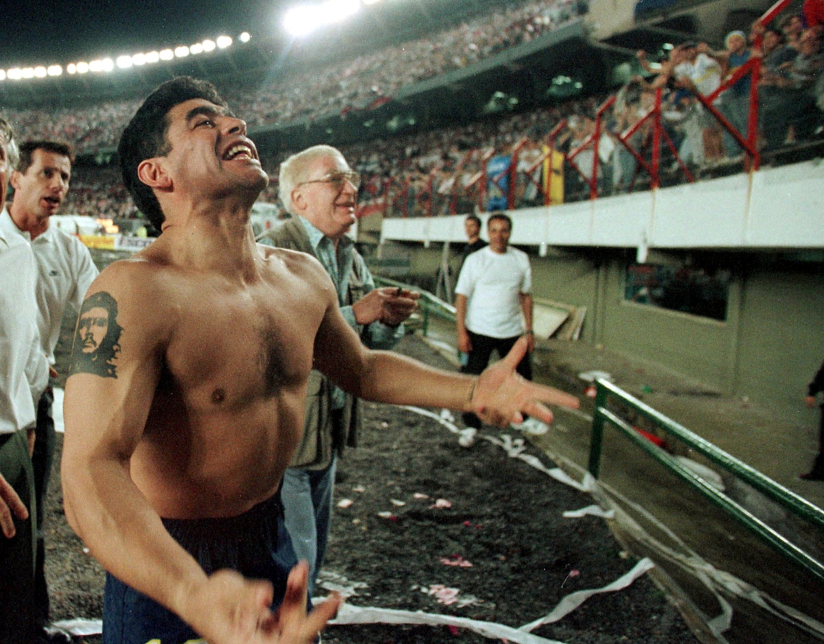 Maradona y su tatuaje del 'Che'.